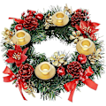 Pikkukuva 1 / 5: Juladventtikranssi 12 tuuman adventtikynttilänrengas Tekojoulukranssi nauhan kanssa Red Flower