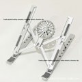 Miniatyrbillede 5 af 6: Bærbar computer stand Foldbar varmeafledning aluminiumslegering stand Bærbar opbevaring løfte bærbar computer stand (sølv med blæser)