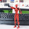 Miniatyrbillede 2 af 5: T13 Actionfigur, Titan 13 Actionfigur, Robot Actionfigur, 3D-trykt Action, 50 % tilbud red