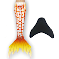 Miniatyrbillede 1 af 4: Pige Mermaid Hale med Monofin orange orange 130