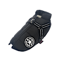 Miniatyrbilde 1 av 11: Varm vanntett jakke med sele for hund Vinter Komfortabel bomullsbekledning Vattert vest for små og mellomstore hunder Svart Black XL