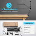 Miniatyrbilde 5 av 5: LED skrivebordslampe, 14W sammenleggbar arkitektlampe med klips, 10 lysstyrkenivåer x 3 fargemoduser, justerbar bordlampe, øyevern