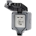 Miniatyrbilde 1 av 5: Utendørs stikkontakt for hage Værbestandig USB-stikkontakt Veggmontert[ch]
