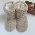 Miniatyrbillede 1 af 6: Vinter Damtoffler Sko Vinter Par Gulvsokker Voksen Anti-Skridsikker Foring Sammet Indendørs Dans Høj-Rør Tøfler Khaki khaki 43-44