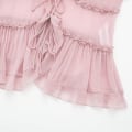 Miniatyrbilde 7 av 8: Trendy Ruffletanktopp med Suspenderskjort - SVART S Black S