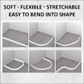 Miniatyrbillede 6 af 10: Nem installation - Silikon Duschbarriere Vandstop Vandtætning Strip Wet Dry Separation Blocker sort black 100CM