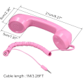 Pikkukuva 2 / 5: 3,5 mm:n retro puhelinkuuloke mikrofoni kaiuttimella, sileä (pinkki) Pink