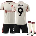 Liverpool Bortedrakt 25/26 Kit for Barn og Voksne - Nr. 9 Isak[JUN] M Away