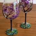 Miniatyrbillede 4 af 9: Four Seasons Tree Vinglas Sæsoner Glas Kop VINTER VINTER winter