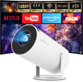 Miniprojektor med WiFi & Bluetooth, Android 11, 1080P/4K-stöd [JUN] hy300pro white