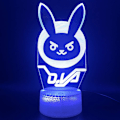 Miniatyrbillede 1 af 4: Overwatches OW Spil Figur Dva Lampe 3D Illusion Natlampe,