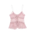 Miniatyrbilde 3 av 8: Trendy Ruffletanktopp med Suspenders ROSA L Rosa Pink L