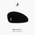 Miniatyrbillede 2 af 2: Kangol 504 Flat Cap til mænd og kvinder, afslappet avishue vinterhat i sort svart S（54-56cm）