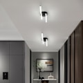 Miniatyrbillede 5 af 8: Moderne LED-loftlampe, 14W 1400LM, sort, akryl indendørs belysning, 6500K kold hvid, til soveværelse, stue