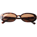 Miniatyrbilde 3 av 4: Dam Oval Cow Color Liten ram Solglasögon Fashion Spotted Color