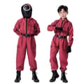 Barn Squid Game Cosplay Jumpsuit + Mask med Trianglar 150cm[JUN]