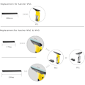 Miniatyrbilde 4 av 4: Erstatningsblad for vindusvask til Window Vac 2 stk 280 mm gummi tilbehør reservedel for Karcher WV2 WV5