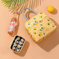 Miniatyrbillede 3 af 7: Söta Citron Bærbare Vandtætte Lynlåslunchposer Sort black 22*15*17cm