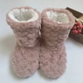 Miniatyrbild 1 av 6: Vinter Damtofflor Skor Vinter Par Golvstrumpor Vuxen Halkfri Förtjockning Sammet Inomhusdans Hög-Tube Tofflor djup rosa deep pink 38-40