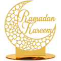 Miniatyrbild 4 av 4: EID Mubarak Replika, Guld Akryl Bordsdekoration Ramadan med LED-Ljus, Muslimsk Dekoration, Ramadan Dekoration