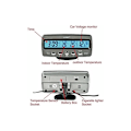 Miniatyrbild 2 av 4: 1:a Spänningsdetektor Temperatur Bil Auto LCD Digital Display Termometer Alarm Kontroll Väckarklocka