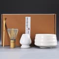 4-delars Traditionellt Matcha-presentset med bambuvisp och keramikskål [JUN] 3