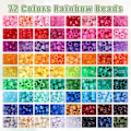 Pikkukuva 3 / 7: 4700 kpl, 72 väriä Pony Beads Rainbow Kandi Bead rannekkeiden valmistussarjaan, 3600 kpl 9 mm muovihelmiä ja 1000 kpl kirjainhelmiä, Alpha Black Black 72 colors