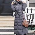 Miniatyrbillede 3 af 4: Vandtæt Parka Jakke Trendy Kappe Dame Vinterjakke Bomuld Vatteret Varmt Maxi Pufferjakke Dame Lange Frakker Parka Jakke Grøn green 3XL