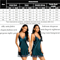 Miniatyrbild 6 av 6: Damunderkläder Satin Spets Chemise Nattlinne Sexig Full Slip