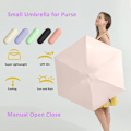 Pikkukuva 3 / 5: Kannettava UV-aurinkovarjo - musta pinnoite, kompakti 5-osainen, taskukokoinen, suojaa auringolta ja sateelta Jade Yellow