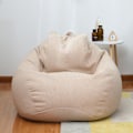 Miniatyrbild 1 av 5: Ny extra stor sittsäcksstol Soffa Cover inomhus Lazy Lounger För Vuxna Barn Kampanjpris Khaki Khaki 80 * 90cm
