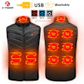 Miniatyrbillede 2 af 7: X-TIGER 9/2 Pladser Opvarmet Jakke Herre Dame USB Elektrisk Termisk Varm Jagtjakke Vinter Udendørs Camping Vandreture Opvarmet Vest 2Pcs Opvarmet 2Pcs Heated M