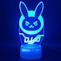 Miniatyrbillede 4 af 4: Overwatches OW Spil Figur Dva Lampe 3D Illusion Natlampe,