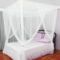 Miniatyrbilde 3 av 4: Myggnett Baldakin ZILONG - 190x210x240cm - Polyester - Hvit