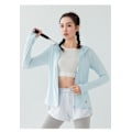 Miniatyrbilde 3 av 9: UPF 50+ UV Solbeskyttelse Dameklær Zip Up Hoodie Langærmet Fiske Løping Vandring Jakke Utendørs Performance Skjorte, lyseblå, 4XL