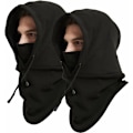 Miniatyrbillede 1 af 5: 2 stk dobbeltlags tyk balaclava, tyk fleecehue, vindtæt og varm hætte, skimaske, halsvarmer til mænd og kvinder