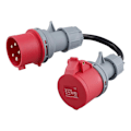 Miniatyrbilde 1 av 5: 5-Pin Rød 32A Hann til 16A Hunn CEE Adapter Gen Ev Lader Skjøteledning Plugg 400V Socket-Perfet[ch]