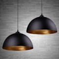Miniatyrbilde 1 av 5: Moderne industriell pendellampe 2 x Vintage pendellampe Diameter 30 cm Bredde Lampekroner Laget av jern Pendellampe E27 Taklampe Svart Gull