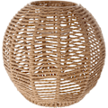 Miniatyrbillede 1 af 5: Vævet Lampeskærm Retro Rattan Kurve Loftslampe
