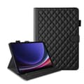 Samsung Galaxy Tab S10 FE+ Läderfodral med rombmönster [JUN] Svart