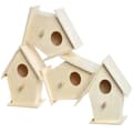 Miniatyrfågelholk i trä, pysselset för barn (4-pack) [JUN]