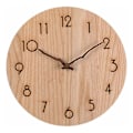 Miniatyrbild 1 av 4: Väggklocka i massivt trä 35 cm, tyst urverk, tickar inte, modern minimalistisk design för vardagsrum, sovrum, kök [JUN]