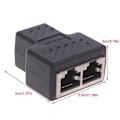 Miniatyrbild 2 av 4: till 2-vägs LAN-nätverkskabel Ethernet hona splitter adapter kontakt svart
