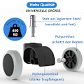 Miniatyrbild 5 av 8: 5-pack kontorsstolshjul 11 mm/22 mm ersättningshjul för hårda golv för gamingstolar