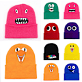 Miniatyrbillede 3 af 5: Rainbow Friends strikket hue trykt hue Børne vintergave Blue