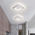 Miniatyrbild 5 av 5: Vit fyrkantig ljusarmatur Enkelt mode nordisk stil LED-taklampa för balkong Kök Taklampa Varmt ljus 20W (Kallvitt ljus)