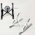 Miniatyrbillede 3 af 6: Bærbar computer stand Foldbar varmeafledning aluminiumslegering stand Bærbar opbevaring løfte bærbar computer stand (sølv med blæser)