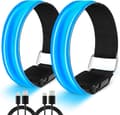 Uppladdningsbart LED-armband för löpning, 2-pack blinkande säkerhetslampor[JUN] Blue