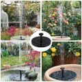 Miniatyrbillede 2 af 7: Solcelledrevet Vandfontæne - Fontæne - Sol Fontænepumpe - 16CM sort black