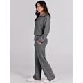 Miniatyrbilde 4 av 7: Dam 2-delt treningsdraktsett, Romslig Loungewear, Sportetøy Grå Grey 2XL